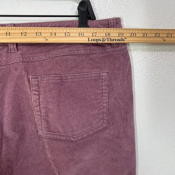 Garnet Hill Corduroy Pants Women‎ 16 Plus Peach High Rise Stretch Classic Career - Picture 6 of 8
